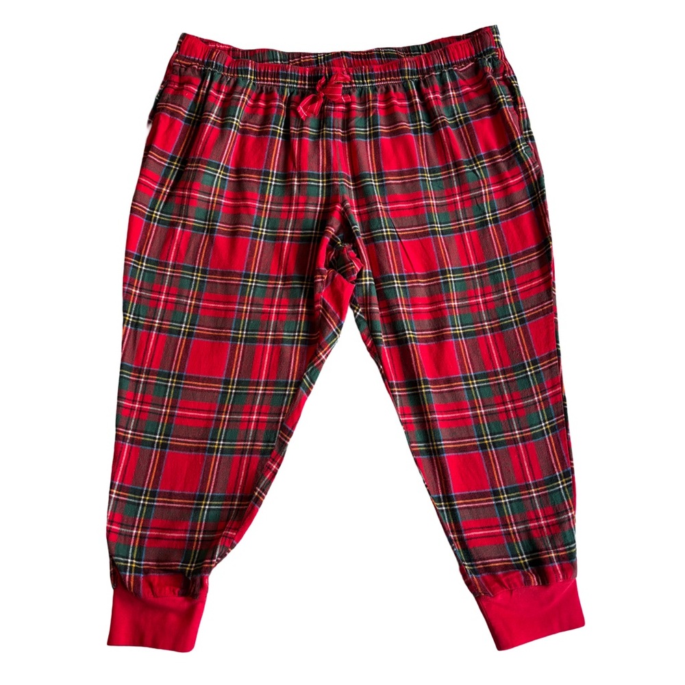 Old Navy Red Plaid Cotton Pajama Bottoms XXL